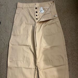 Zara tan cargo-inspired cropped pants